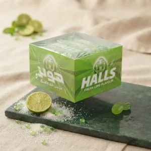 Halls Fresh Lime Flavour Candy Box - Menthol Cough Drops & Refreshing Throat Lozenges