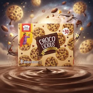 Peek Freans Chocolicious Vanilla Chocolate Chip Cookies – 8 Munch Packs Box