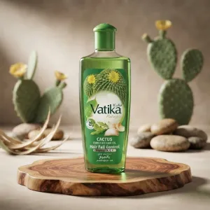 Vatika Naturals Cactus Enriched Hair Fall Control Hair Oil - Vitamins A, E, F