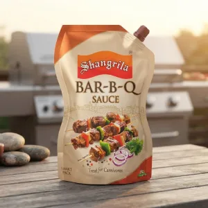 Shangrila Bar-B-Q Sauce – Premium Smoky Flavor BBQ Sauce for Grilling & Snacks | Smart Pouch Pack (400g)