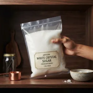 Artisan White Crystal Sugar - Premium Grade 1 KG Pack | Pure & Fine Granulated Sugar for Daily Use & Baking