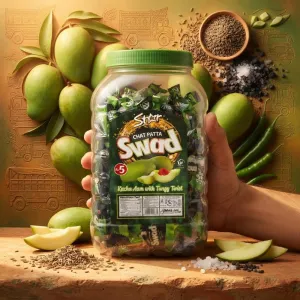 Star Chat Patta Swad Kacha Aam Jar - Tangy & Spicy Raw Mango Hard Candy Jar