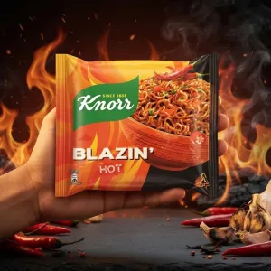 Knorr Blazin' Hot Instant Noodles - Fiery & Spicy Flavor Packet (Quick Meal Snack)
