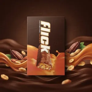Flick Chocolate Bar - Rich Chocolate with Caramel, Peanuts and Nougat (Delicious Sweet Treat)