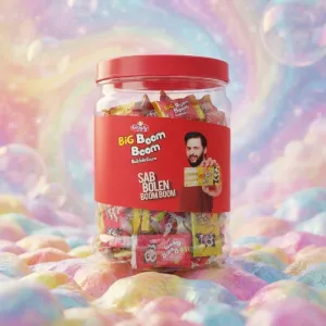 Giggly Big Boom Boom Bubble Gum Jar - Long-Lasting Flavor & Big Bubble Chewing Gum Jar (Bulk Pack)