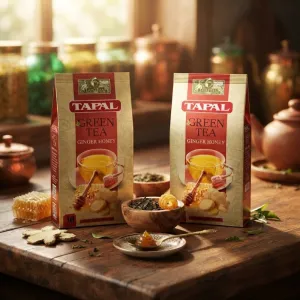 Tapal Green Tea Ginger Honey Flavor - Healthy & Refreshing Herbal Tea Pack  Brand: Tapal
