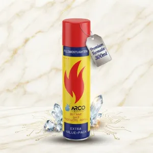 ARCO Industries Butane Gas Refill 300ml – Premium Lighter Refill Gas