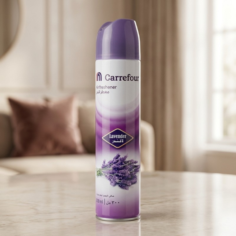 Carrefour Lavender Air Freshener 300ml – Fragrant Room Freshener Spray for Home, Office, Bedroom & Living Spaces
