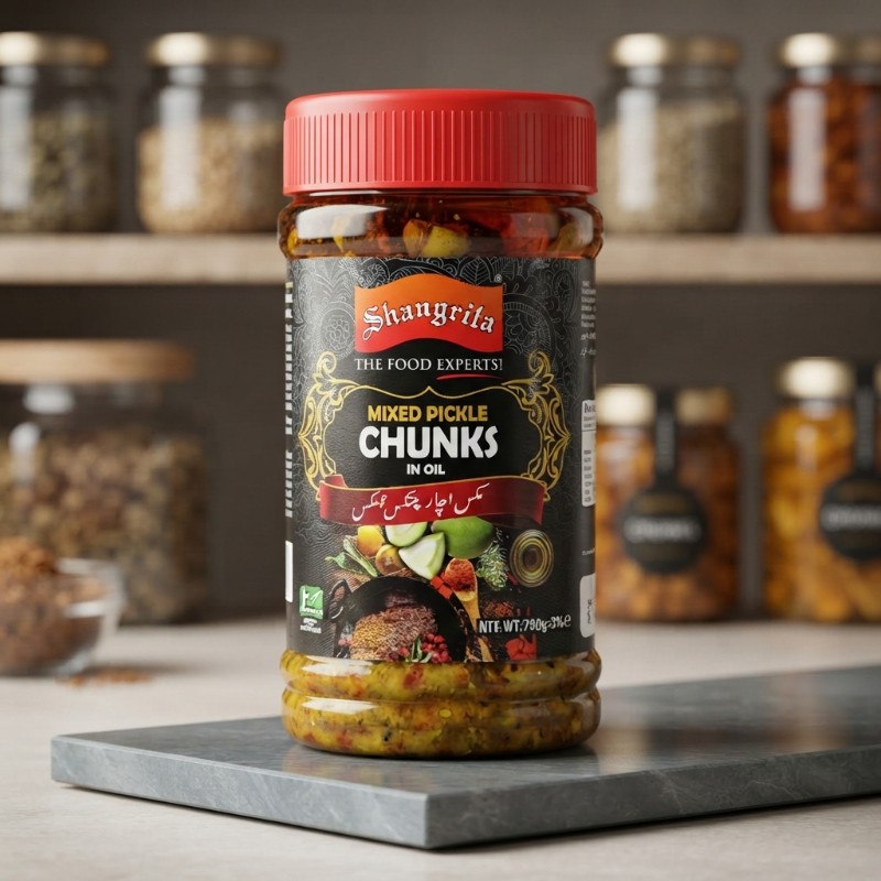 Shangrila Mixed Pickle Chunks in Oil – Traditional Mixed Vegetable Pickle, Tangy & Spicy Taste