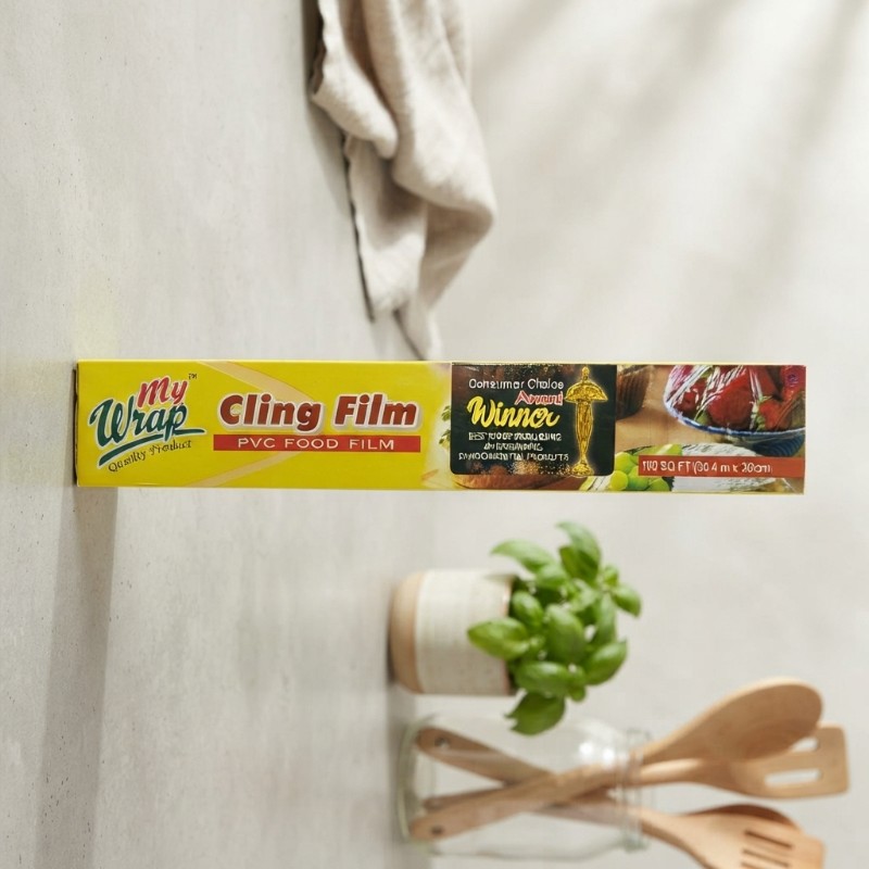 PVC Cling Film Food Wrapping Roll for Kitchen, Food Storage, Freshness Protection and Covering Bowls – 30 Meter