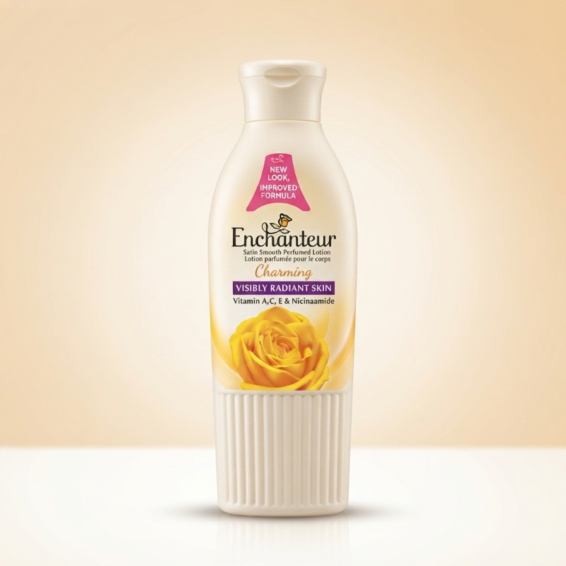 Enchanteur Charming Satin Smooth Perfumed Lotion – Visibly Radiant Skin with Vitamin A, C, E & Niacinamide