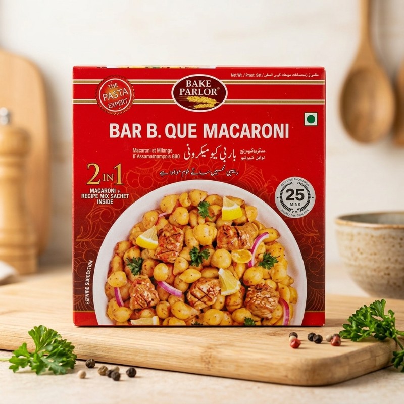Bake Parlor Bar B.Q. Macaroni 2 in 1 – Macaroni with BBQ Recipe Mix Sachet | Easy 25-Minute Pasta Meal