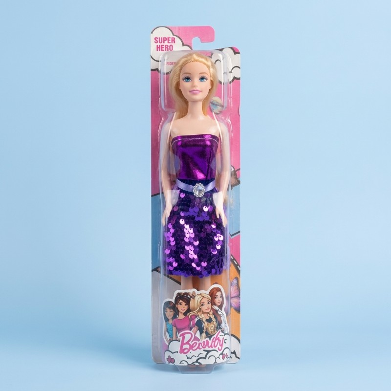 Fashion Doll for Girls with Stylish Purple Dress | Beautiful Blonde Hair Doll | Kids Pretend Play Toy & Gift