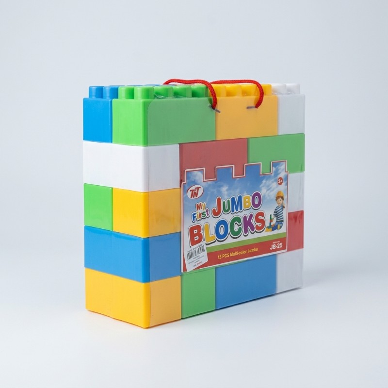 25 Pcs Jumbo Building Blocks for Kids | Multicolor Large Construction Blocks | Creative Educational Building Toy Set