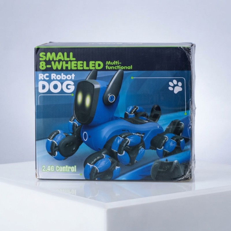 RC Robot Dog Toy – Small 8-Wheeled Remote Control Robot Dog with 2.4GHz Controller, Interactive Movement & Fun Design for Kids