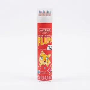 Goldfish Adventures of Flupa Colour Pencils 12 Pcs – Colorful Drawing & Coloring Pencils for Kids, School & Art Activities