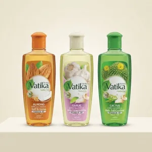 Vatika Naturals Small Hair Oil – Almond, Garlic & Cactus Enriched Hair Oil for Soft, Shiny & Healthy-Looking Hair