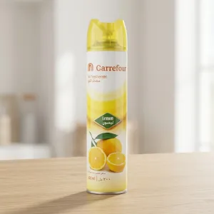 Carrefour Lemon Air Freshener 300ml – Fresh Citrus Fragrance Spray for Home, Office, Bedroom & Living Spaces