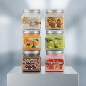 Sherbet Body Scrub 350ml | Rice, Almond, Apricot, Olive, Coffee & Strawberry | Exfoliating Body Scrub
