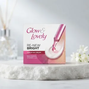 Glow & Lovely Re-New Bright Serum in Cream | Niacinamide, Vitamin C & E | Face Cream