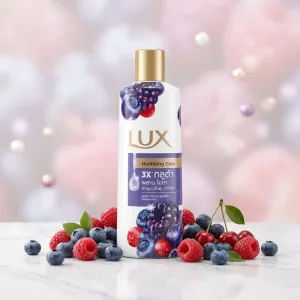LUX Hydrating Glow Body Wash Sweet Mixed Berries Fragrance | Refreshing Body Cleanser