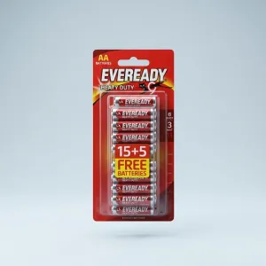 Eveready Heavy Duty AA Batteries 15+5 Free Pack | R6 Carbon Zinc Battery Cells | Total 20 Batteries