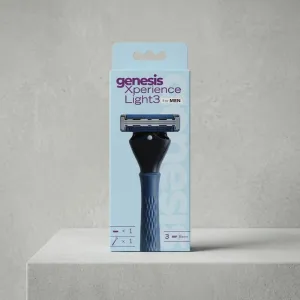 Genesis Xperience Light 3 for Men | 3-Blade Manual Razor with Comfortable Grip Handle | Shaving Razor for Men