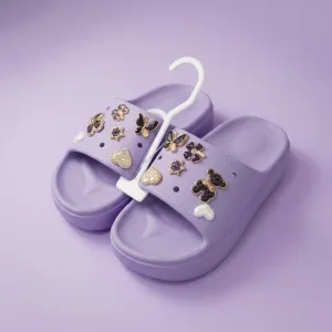 Women's Butterfly & Flower Decorative Slippers | Comfortable Slip-On Slides | Stylish Casual Footwear
