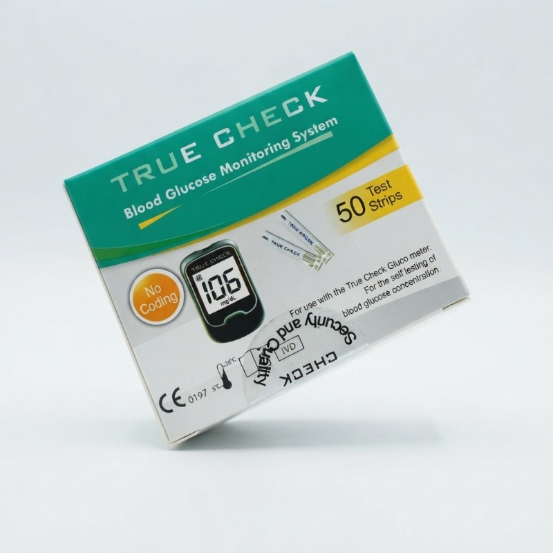 True Check Blood Glucose Test Strips 50 Count – Blood Sugar Testing Strips for True Check Glucose Meter, No Coding Required