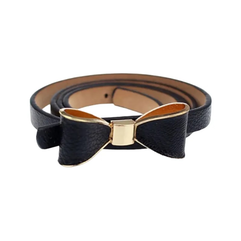 Butterfly Bow Waist Belt Dress Accessory for Women | Leather Skinny Narrow Thin Waistband