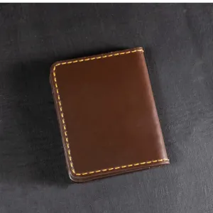 Dark Cognac Brow Futuristic Card Wallet