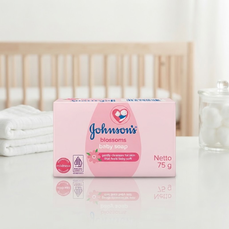 Johnson's Blossoms Baby Soap | Gentle Cleansing Soap for Soft Baby Skin | 75g