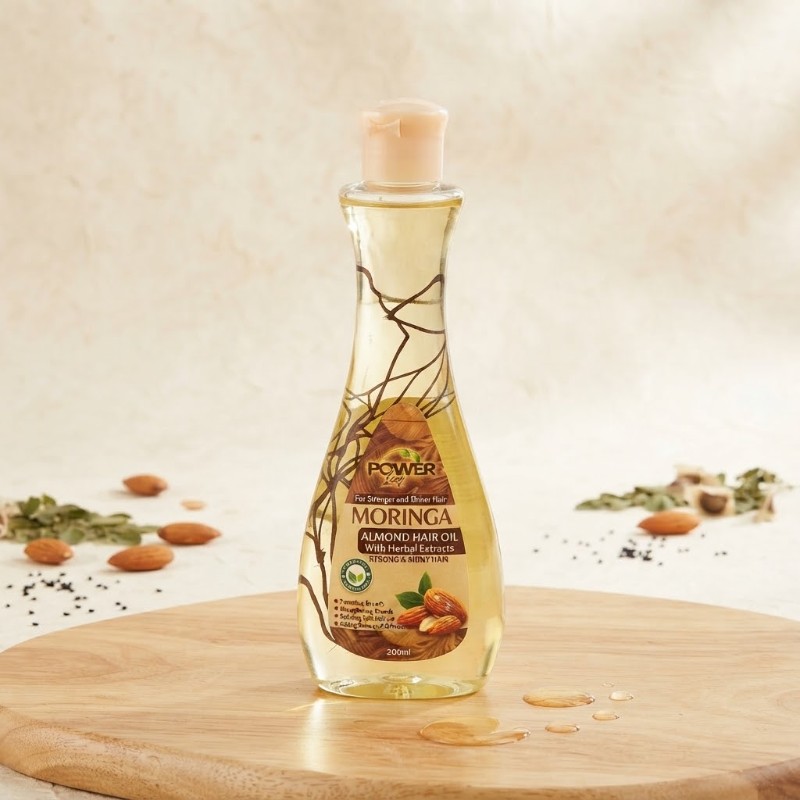 Power Leaf Moringa Hair Oil with 9 Essential Oils - 200ml