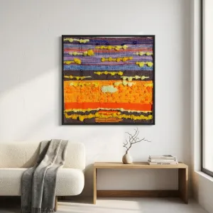 Hand-Woven Sunset Horizon Fiber Art Tapestry